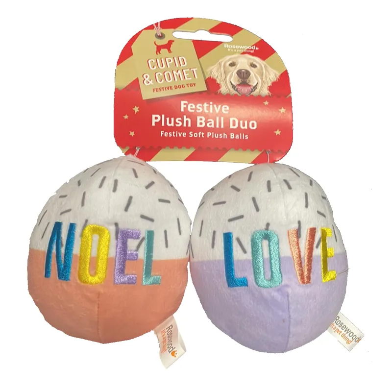 Rosewood Festive Plush Toy Ball Duo